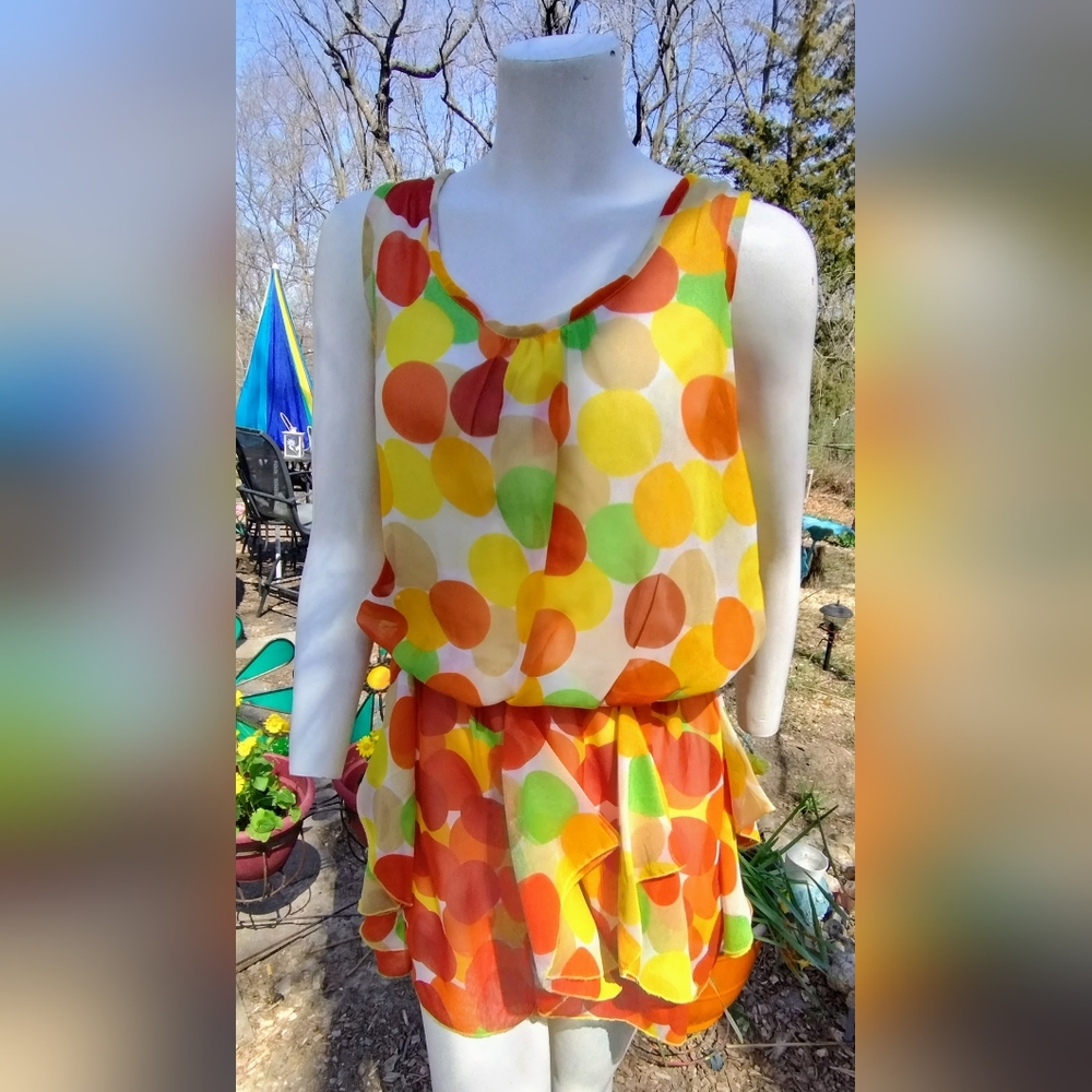 What's Hot Women's Dress Polka Dot W/Back Snap Closure & Elastic Waistband